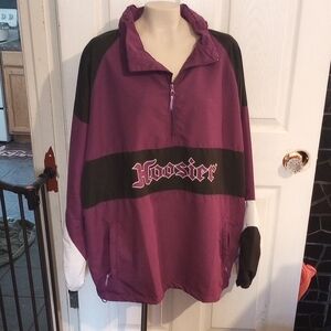 90s Purple and Black Hoosier Pullover Jacket